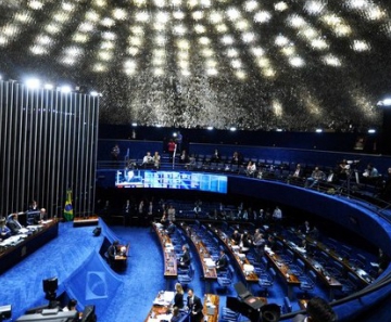 O plenário do Senado, em Brasília, durante o segundo dia da sessão do julgamento final do processo de impeachment da presidente afastada Dilma Rousseff