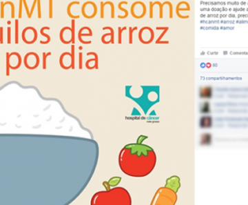 Campanha na internet pede doação de arroz e suplementes nutricionais
