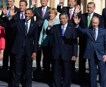 Líderes do G20, em foto oficial na cidade de São Petersburgo, na Rússia 