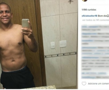 Walter faz publicação sem camisa e não esconde: Meu peso é muito louco;  atacante busca recuperação no Athletico